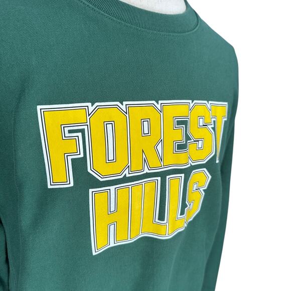 J.Crew Sportswear Thick Crewneck Forest Hills Sweatshirt Men Large Green Graphic - Picture 2 of 8